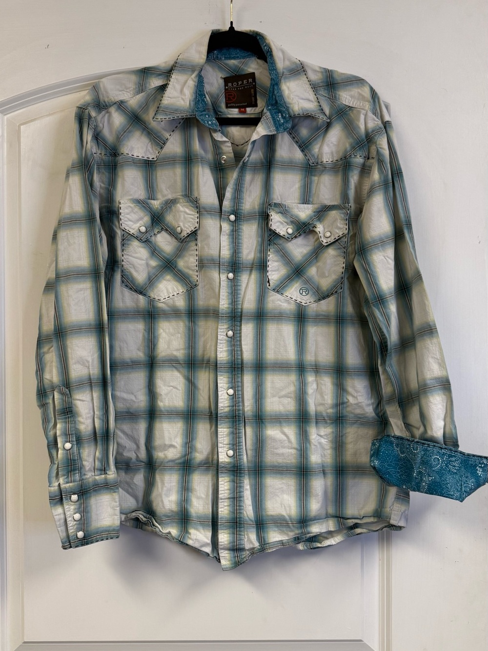 Roper Western Plaid Pearl Snap Shirt